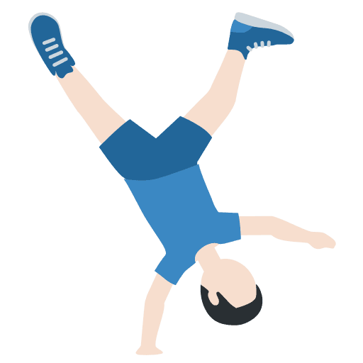 Man Cartwheeling: Light Skin Tone