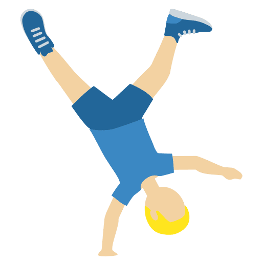 Man Cartwheeling: Medium-light Skin Tone
