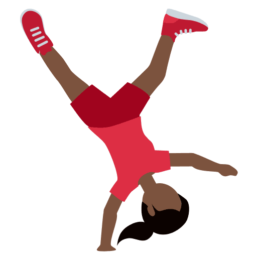Woman Cartwheeling: Dark Skin Tone