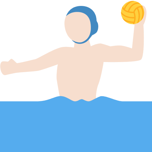 Man Playing Water Polo: Light Skin Tone