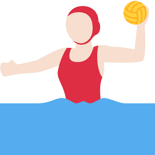 Woman Playing Water Polo: Light Skin Tone