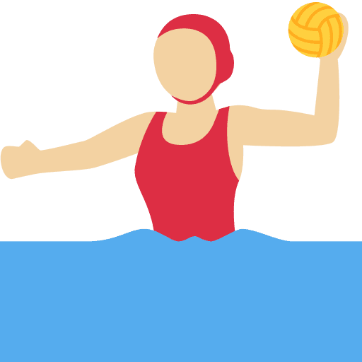 Woman Playing Water Polo: Medium-light Skin Tone