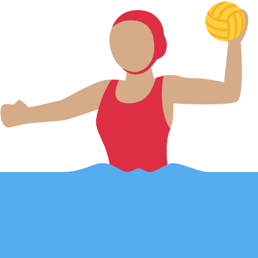 Woman Playing Water Polo: Medium Skin Tone