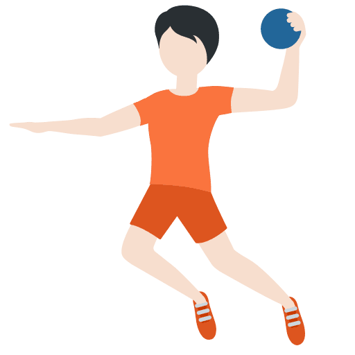 Person Playing Handball: Light Skin Tone