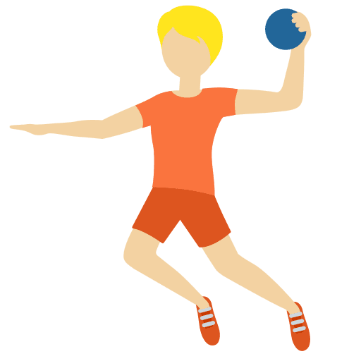 Person Playing Handball: Medium-light Skin Tone