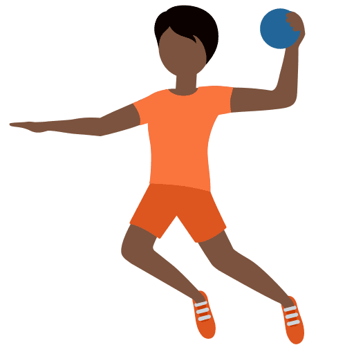 Person Playing Handball: Dark Skin Tone