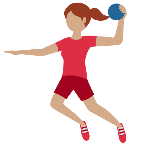 Woman Playing Handball: Medium Skin Tone