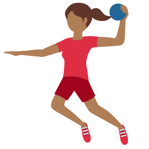 Woman Playing Handball: Medium-dark Skin Tone