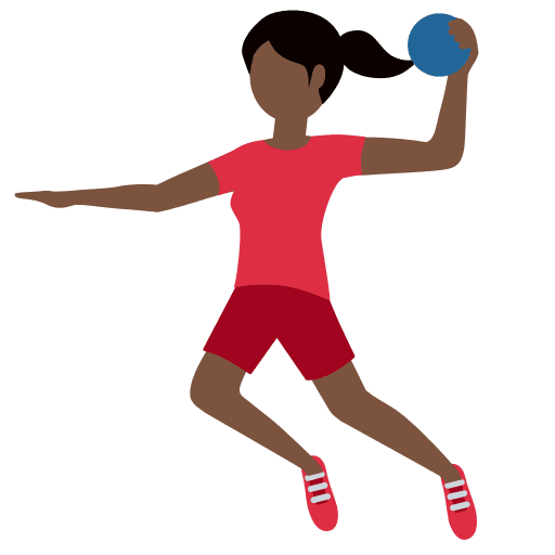 Woman Playing Handball: Dark Skin Tone