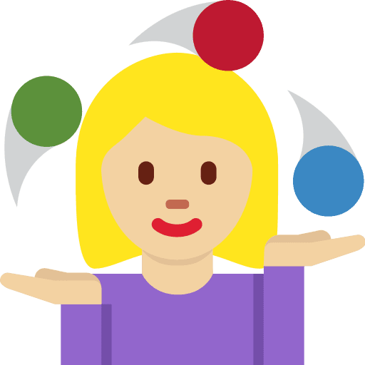 Woman Juggling: Medium-light Skin Tone