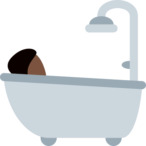 Person Taking Bath: Dark Skin Tone