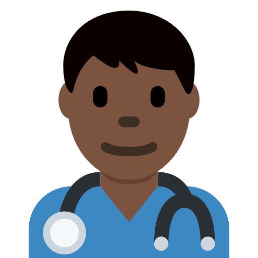 Man Health Worker: Dark Skin Tone