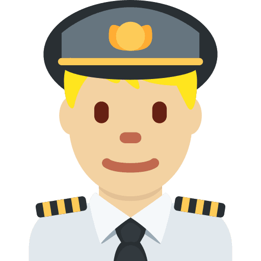 Man Pilot: Medium-light Skin Tone