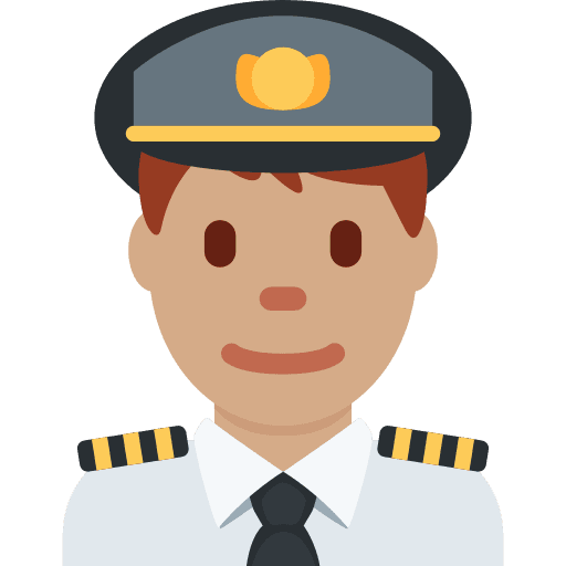 Man Pilot: Medium Skin Tone