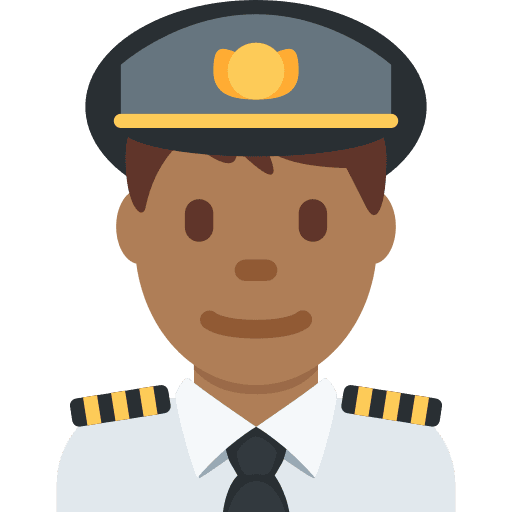Man Pilot: Medium-dark Skin Tone