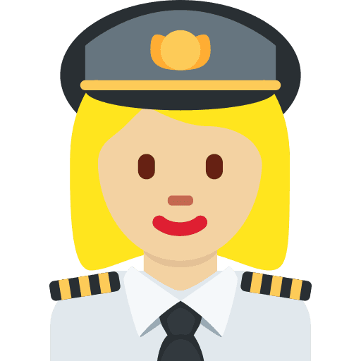 Woman Pilot: Medium-light Skin Tone