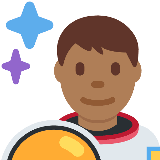 Man Astronaut: Medium-dark Skin Tone