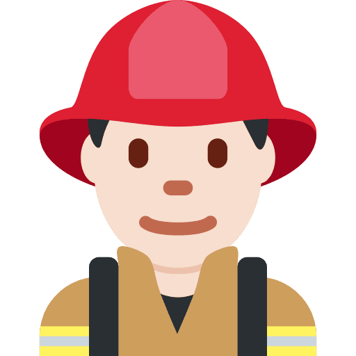 Man Firefighter: Light Skin Tone