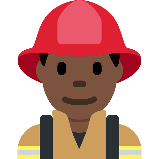 Man Firefighter: Dark Skin Tone