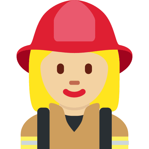 Woman Firefighter: Medium-light Skin Tone
