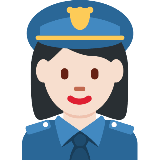 Woman Police Officer: Light Skin Tone