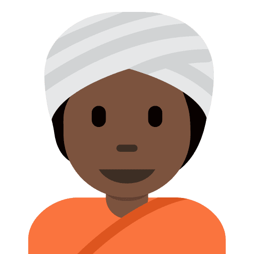 Person Wearing Turban: Dark Skin Tone