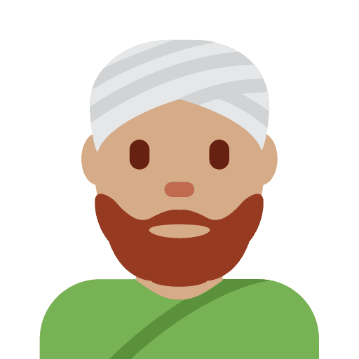 Man Wearing Turban: Medium Skin Tone