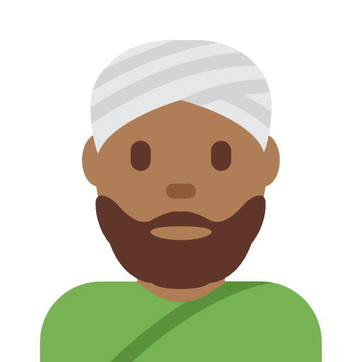 Man Wearing Turban: Medium-dark Skin Tone