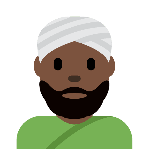 Man Wearing Turban: Dark Skin Tone