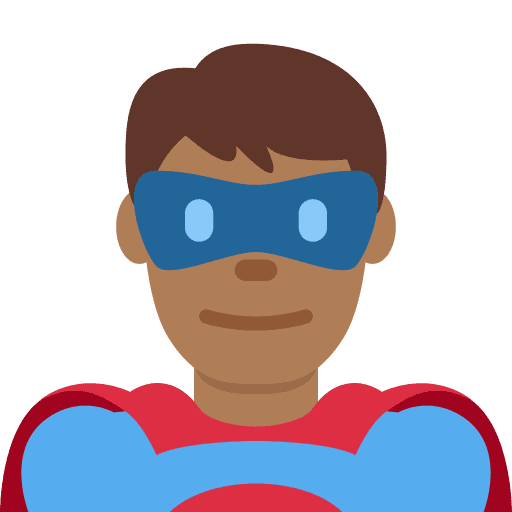 Man Superhero: Medium-dark Skin Tone