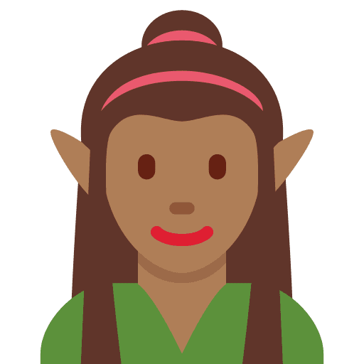 Woman Elf: Medium-dark Skin Tone