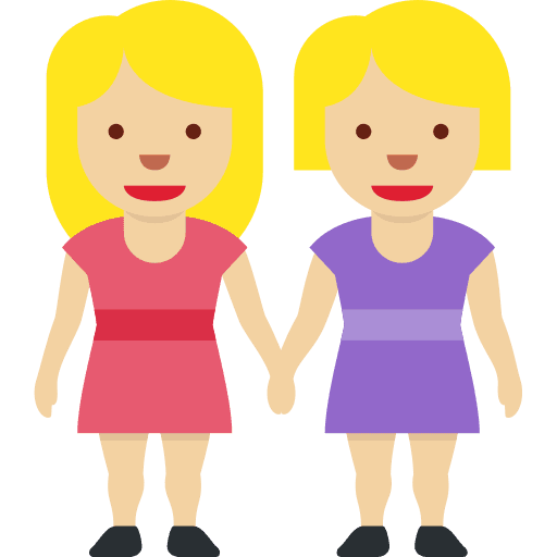 Women Holding Hands: Medium-light Skin Tone