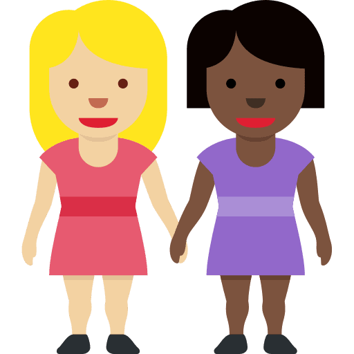 Women Holding Hands: Medium-light Skin Tone, Dark Skin Tone