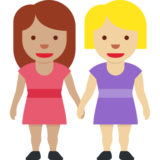 Women Holding Hands: Medium Skin Tone, Medium-light Skin Tone