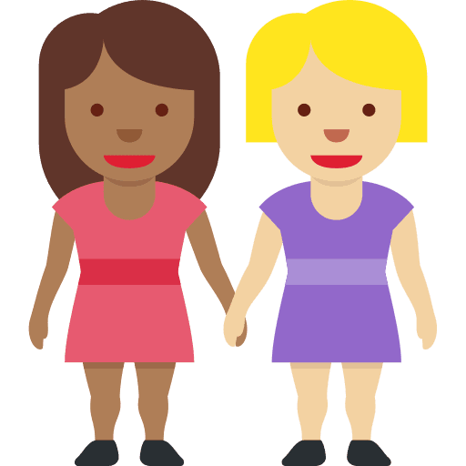 Women Holding Hands: Medium-dark Skin Tone, Medium-light Skin Tone