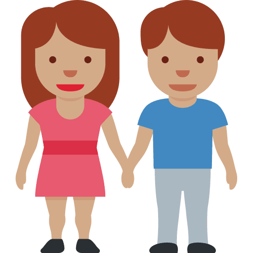 Woman and Man Holding Hands: Medium Skin Tone