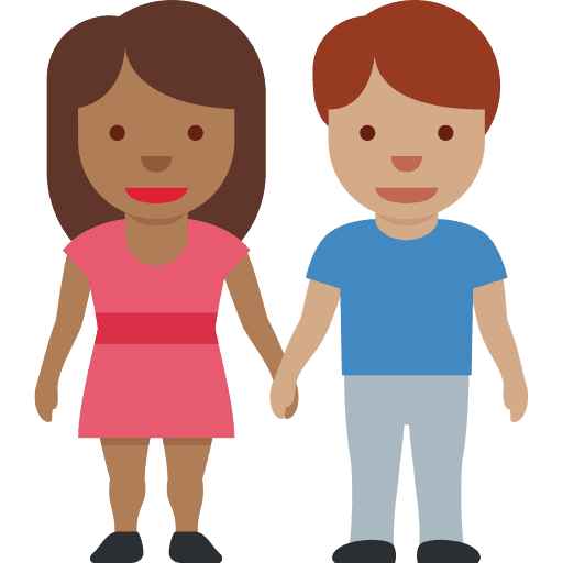 Woman and Man Holding Hands: Medium-dark Skin Tone, Medium Skin Tone