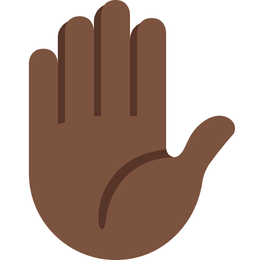 Raised Hand: Dark Skin Tone
