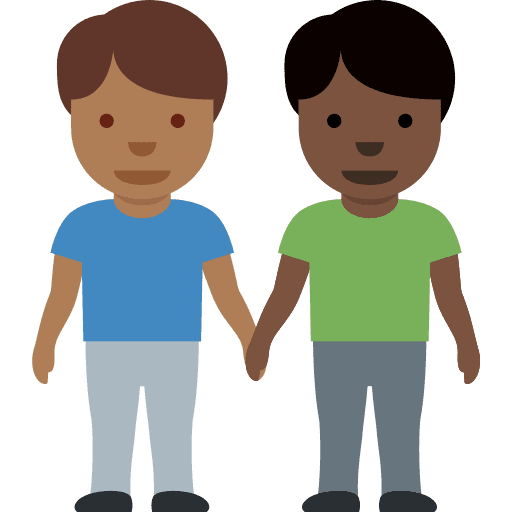 Men Holding Hands: Medium-dark Skin Tone, Dark Skin Tone