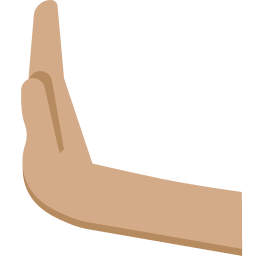 Leftwards Pushing Hand: Medium Skin Tone