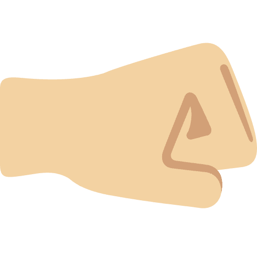 Right-facing Fist: Medium-light Skin Tone