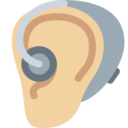 Ear with Hearing Aid: Medium-light Skin Tone