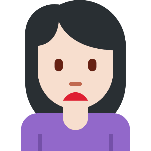 Woman Frowning: Light Skin Tone