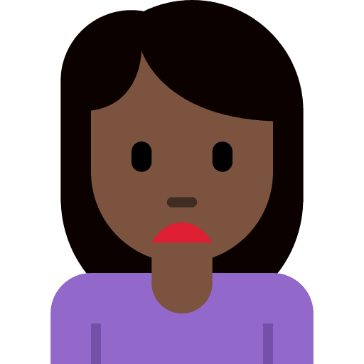 Woman Frowning: Dark Skin Tone