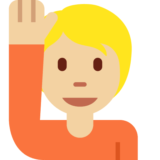 Person Raising Hand: Medium-light Skin Tone