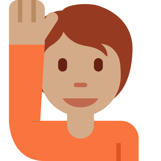 Person Raising Hand: Medium Skin Tone