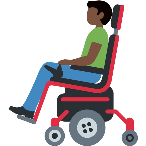 Man in Motorized Wheelchair: Dark Skin Tone