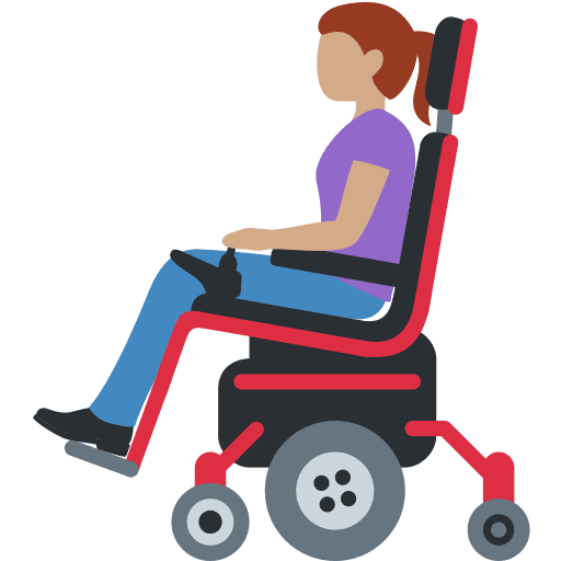 Woman in Motorized Wheelchair: Medium Skin Tone