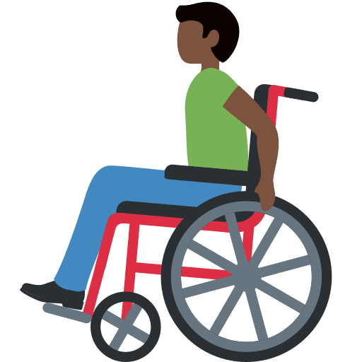 Man in Manual Wheelchair: Dark Skin Tone