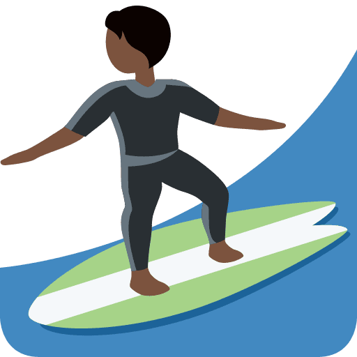 Person Surfing: Dark Skin Tone